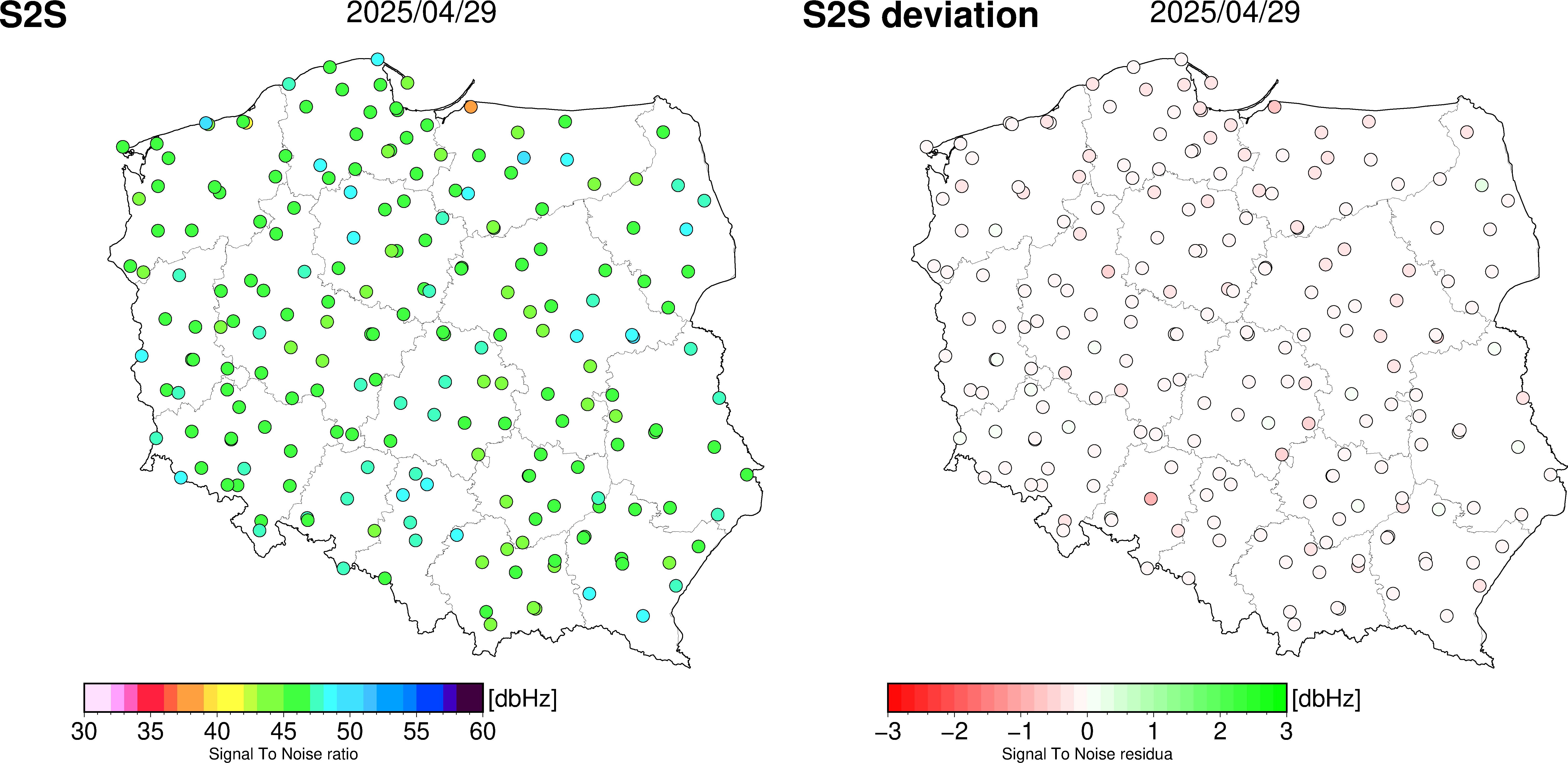 Statystyki mocy sygnału GPS S2S
