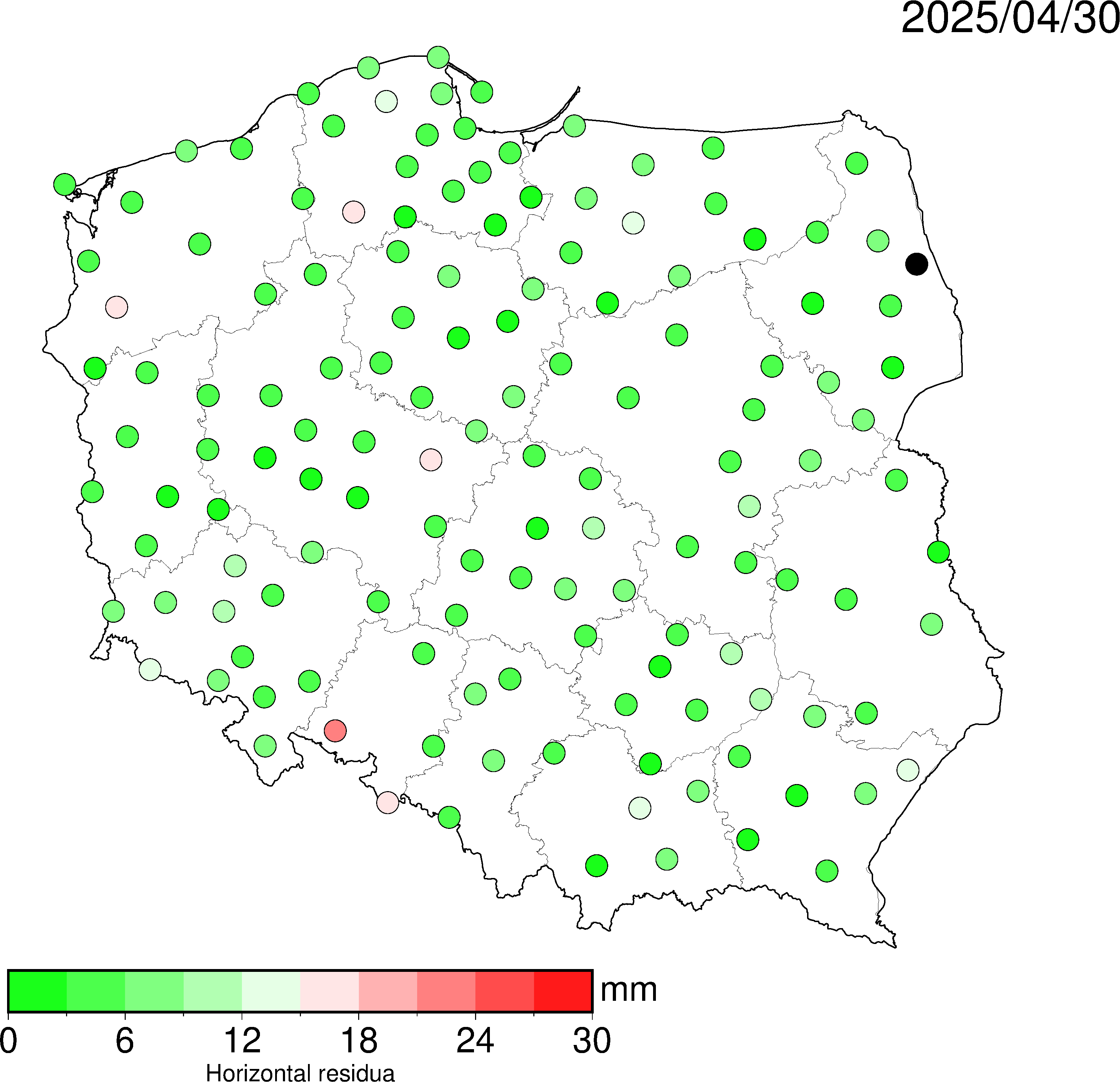 Ochyłki dla sieci HxGN SmartNet przedstawione w postaci mapy